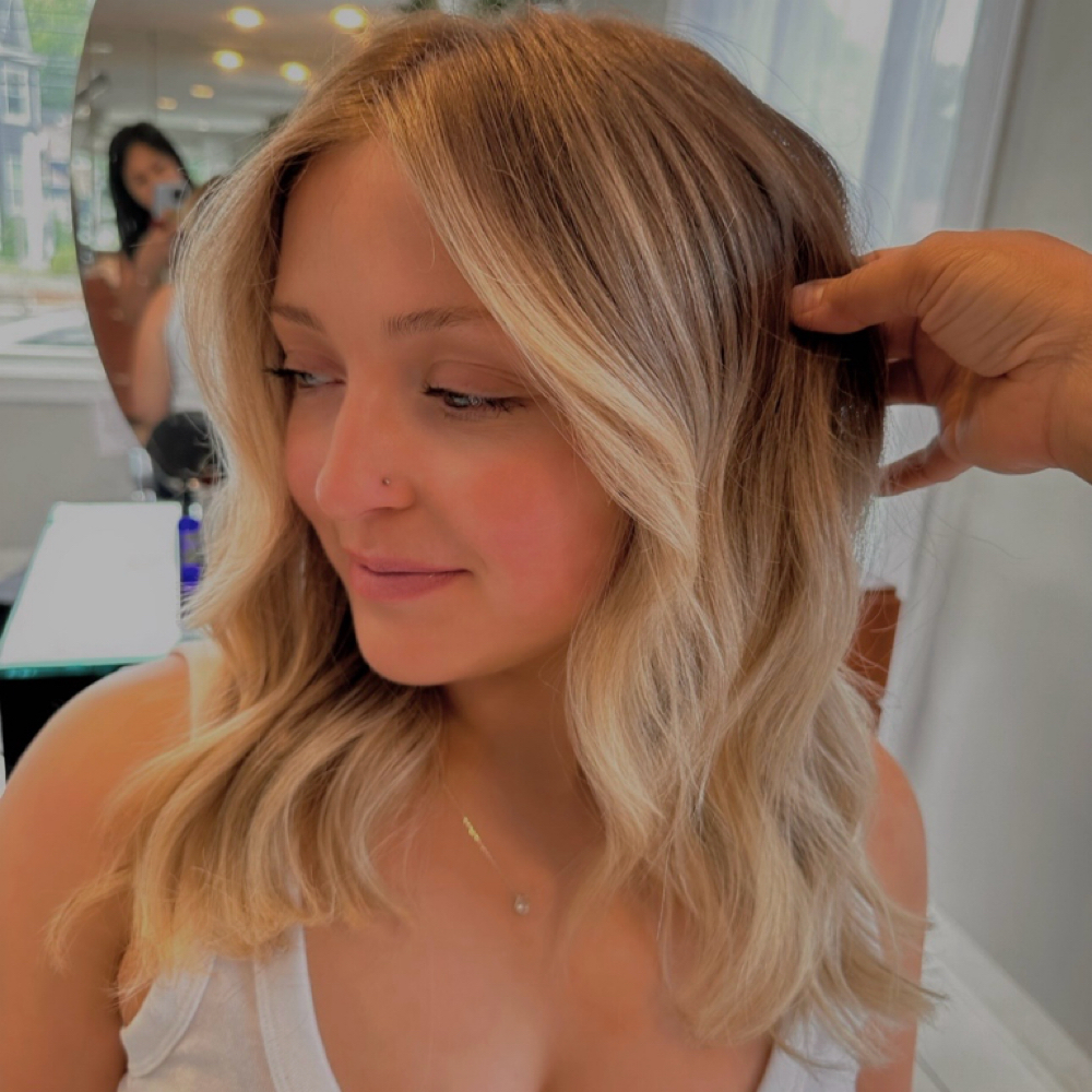 Face Frame / Money Piece Highlights at Hairbysotheavy in Framingham, MA