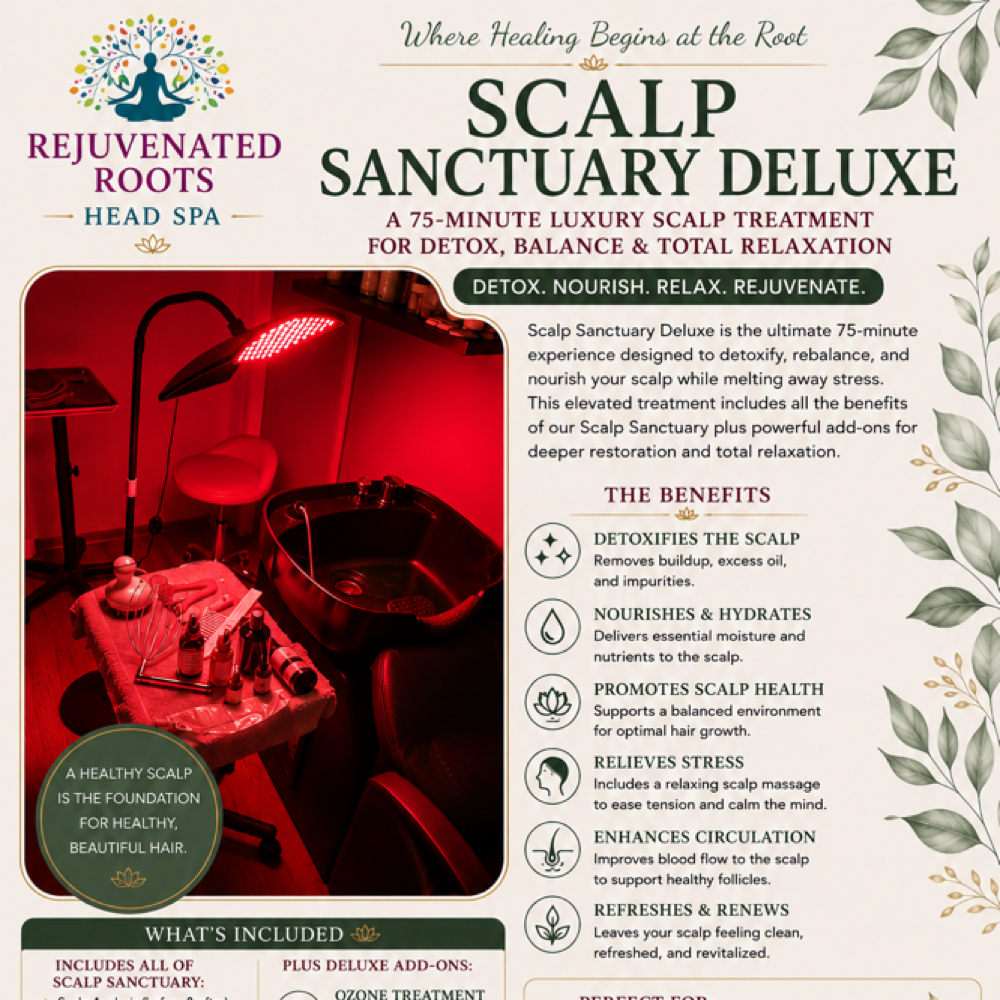 Scalp Sanctuary Deluxe  -75min at Rejuvenated Roots Head Spa, LLC in Brownwood, TX