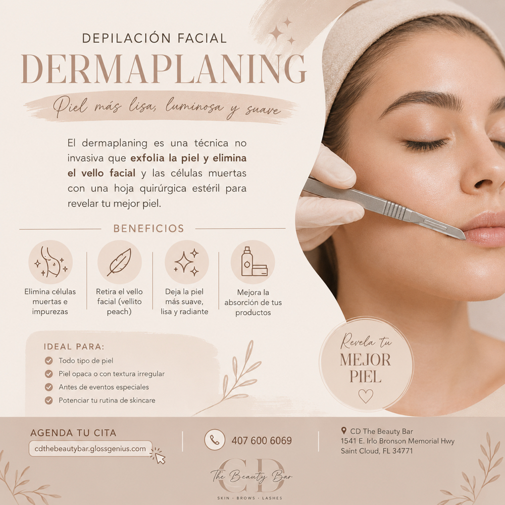 Dermaplaing Facial at CD The Beauty Bar Inc in St. cloud, FL