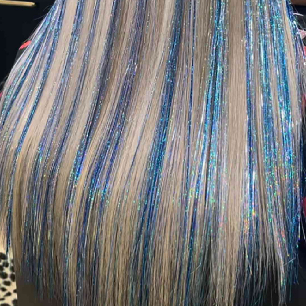 Beaded Fairy Hair Tinsel Clusters at Luxe Beauty Salon LLC in Covington Township, PA
