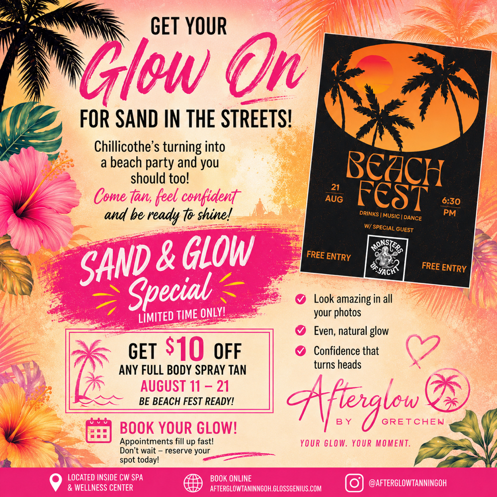 Sand & Glow Special ☀️ 🏖️ at Afterglow Tanning in Chillicothe, OH