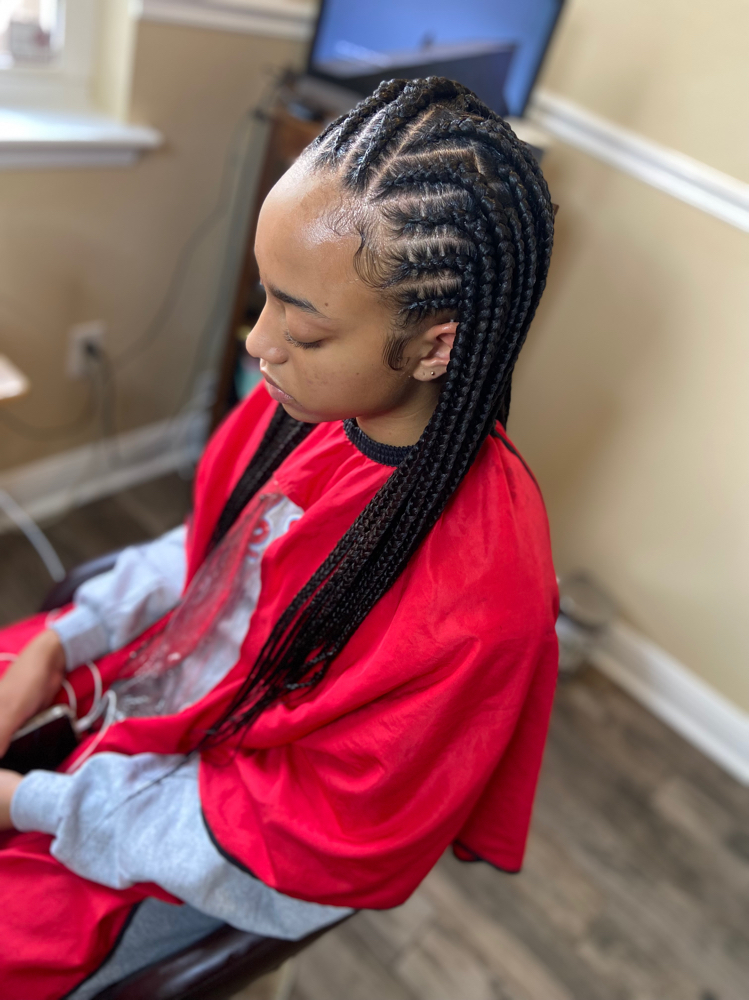 Half Feed In/Half Knotless Braids
