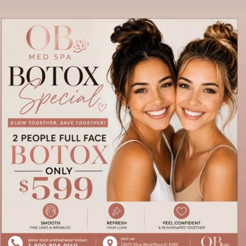Botox Special 2 Full Faces at Obsession blessed med spa in Moreno Valley, CA