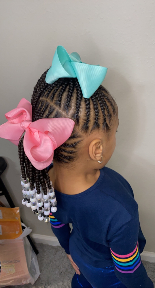 Kid Braids with Weave & Beads