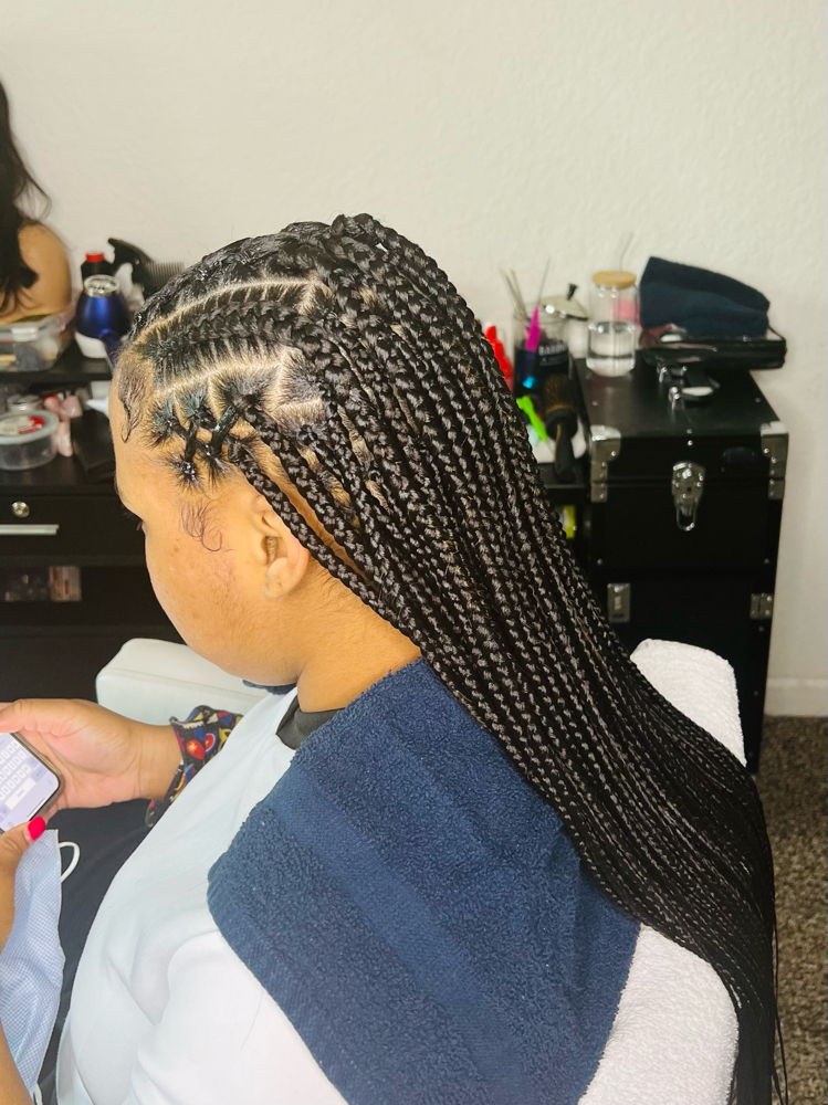 Partial Box Braids W/ Cornrow Front at Royalty Braids And Weave LLC in Melbourne, FL
