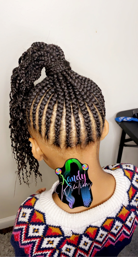 Kids Braids w| Weave, No Beads