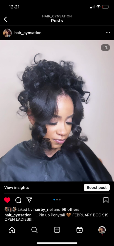 Ponytail /2bangs Curled