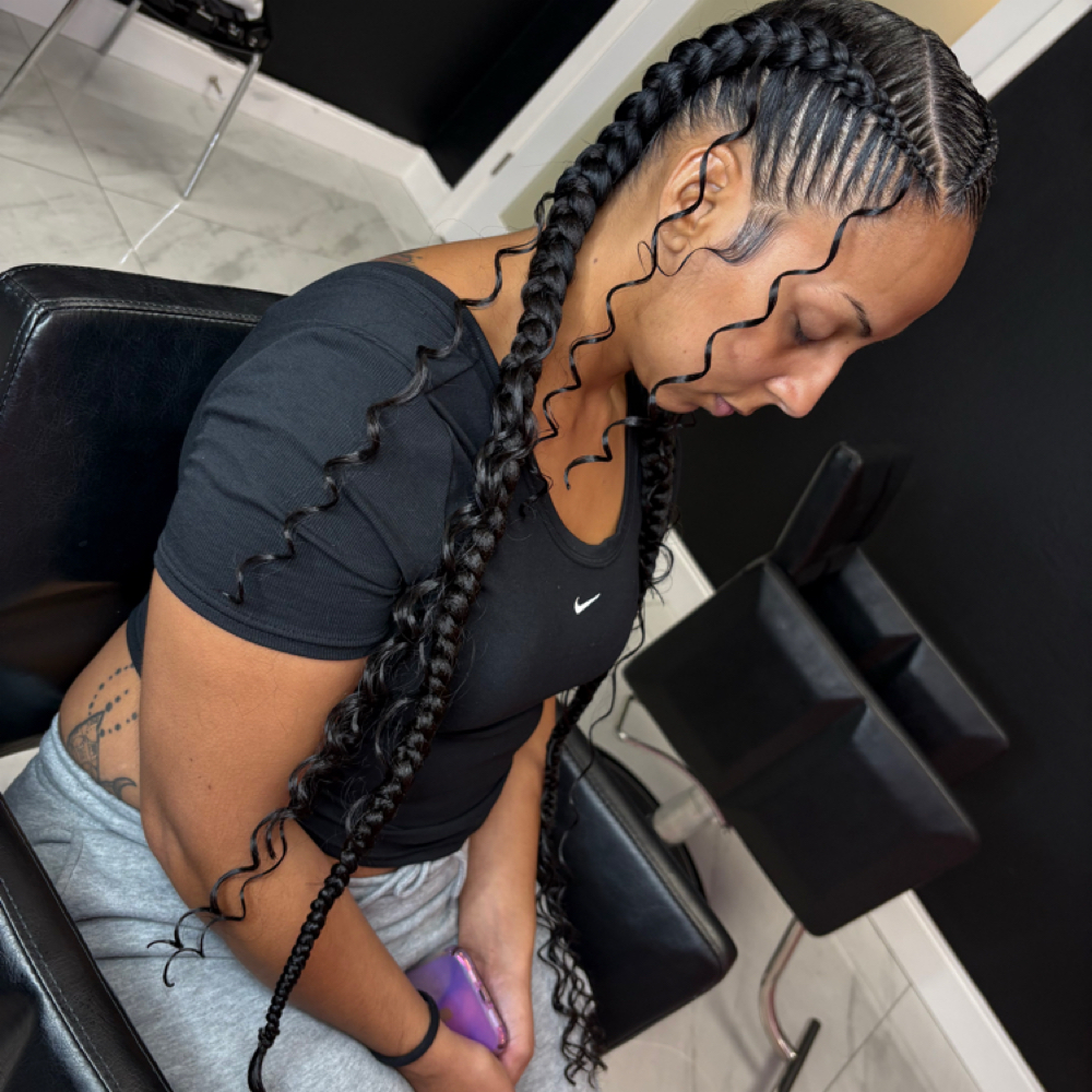 2 Boho Feed In Braids at Perla’s Nails in Orlando, FL