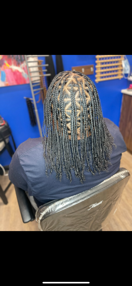 Braids With Triangle Parts at Boobabe Braidn Bar in Oxon Hill, MD