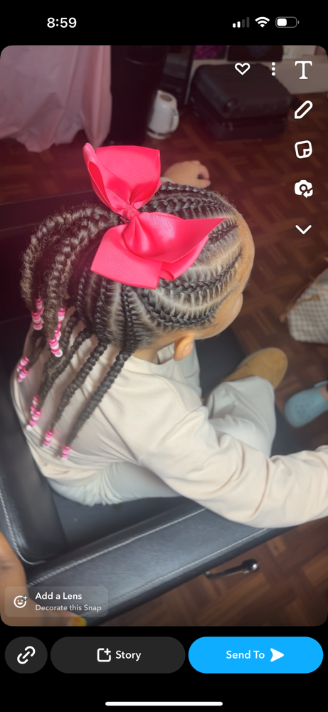 Kids Braids With Beads Hair Added at Aaliyah’s Creations in Manchester, NH