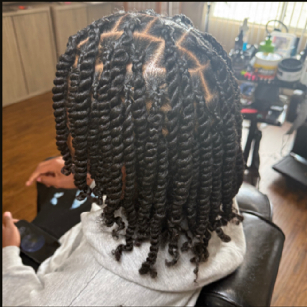 Natural Hair 2 Strand twist at ReLOCsation in Helendale, CA