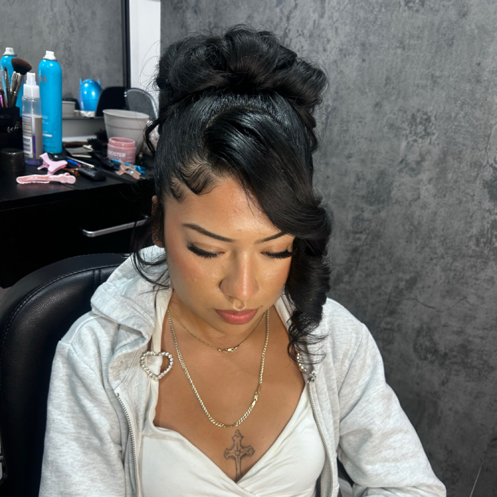 Natural Updo Style at ApplesTouchh in Laurel, MD