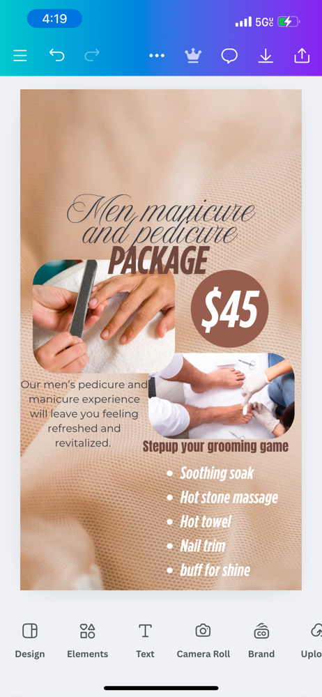 Men’s Mani and Pedi Package