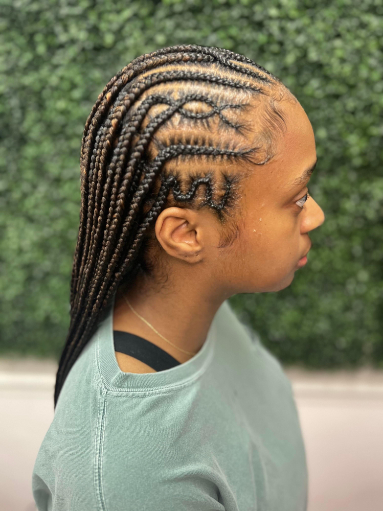 1Layer Of Cornrows With Individuals