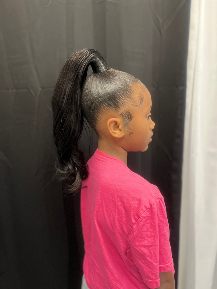 Kids press, sleek ponytail