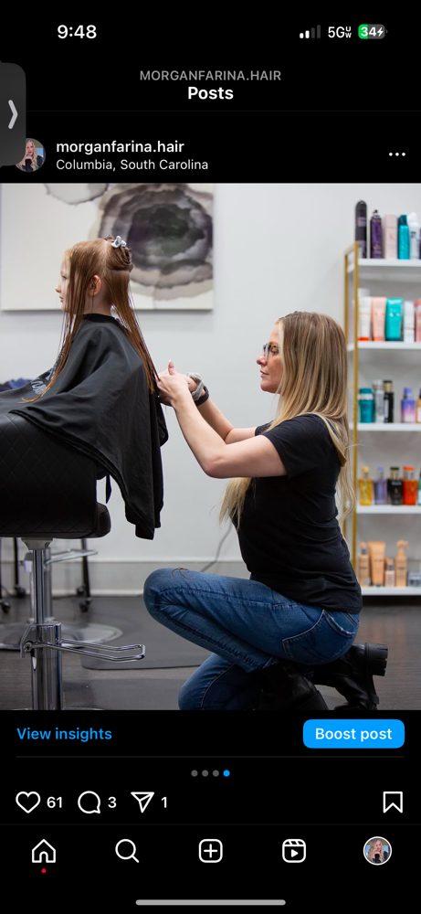 Women’s Haircut at Morgan Farina Hair in Columbia, SC