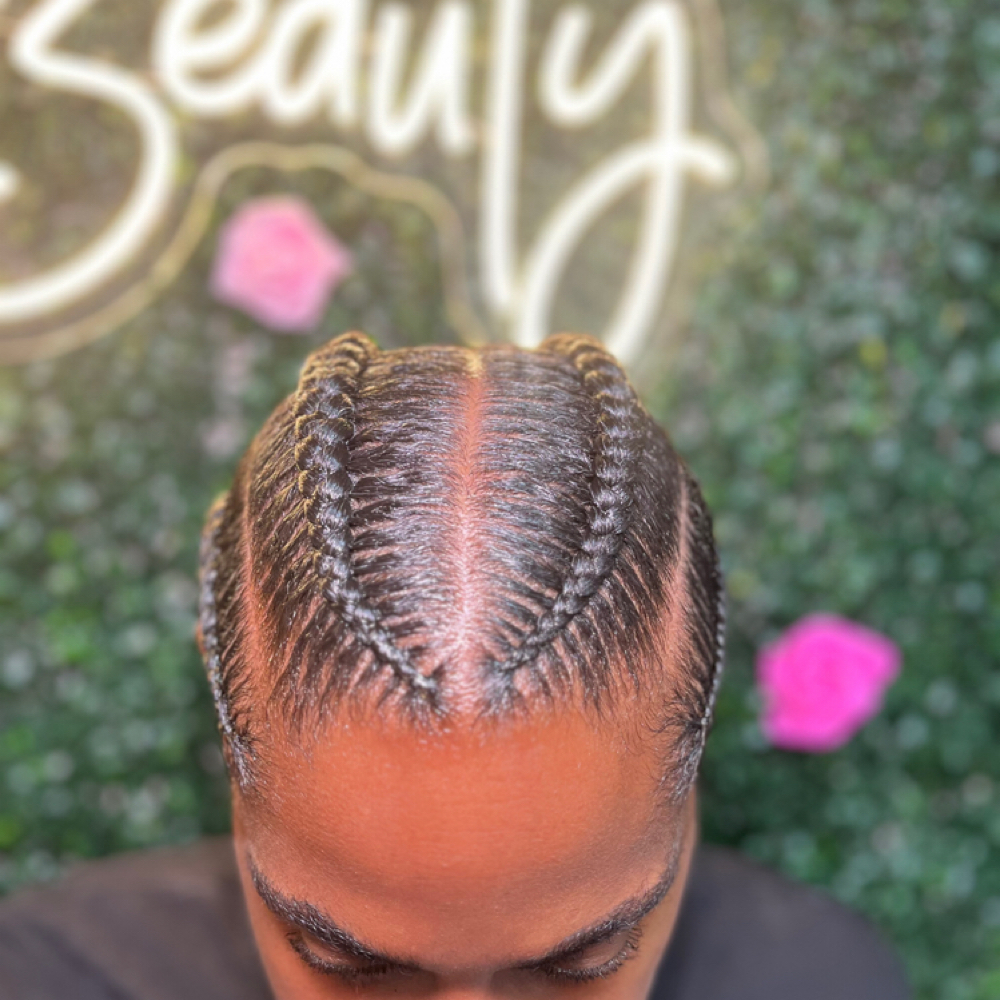 4 Stitch Braids Natural Hair at RockN Beauty Bar in Antioch, CA