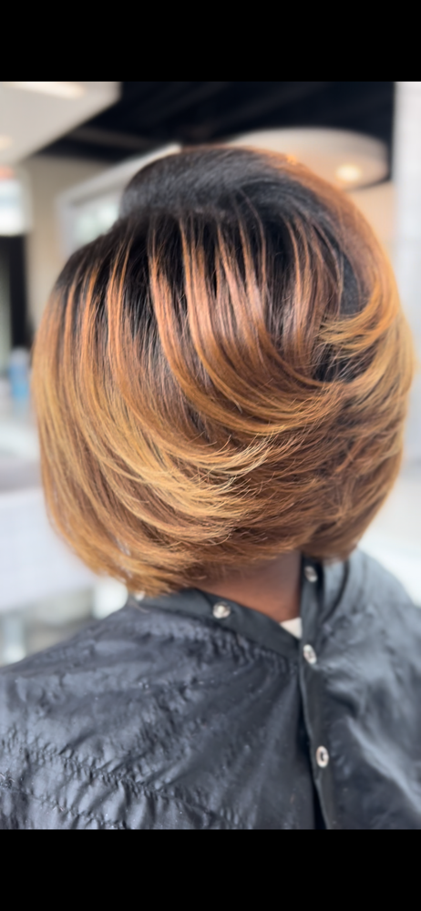 Silk Press + Double Ombre/Process