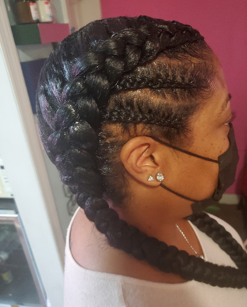 2 Braids W/ Hair
