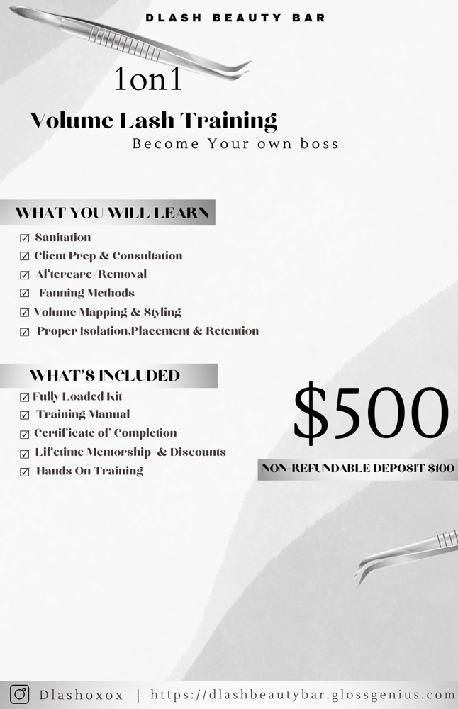 1:1 Volume Lash Training