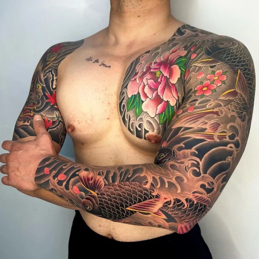 Traditional japanese irezumi tattoo