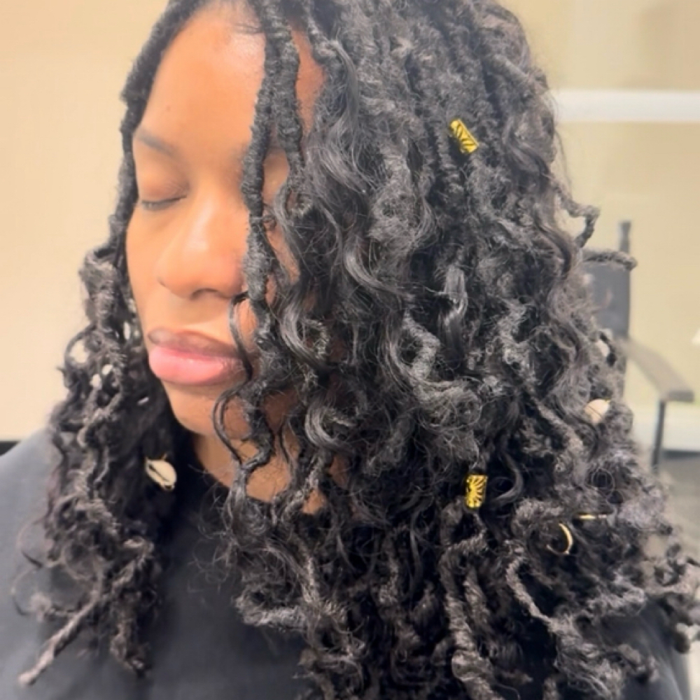 Crinkled Bob length Locs at ZaviaMonet Studios in Odenton, MD