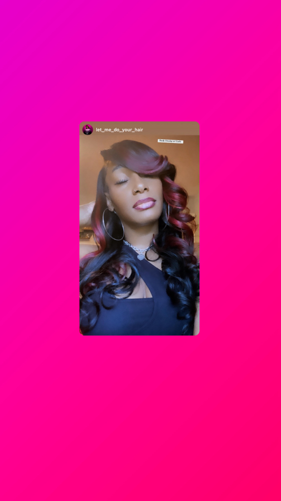 Glue In W/Curls & Layers
