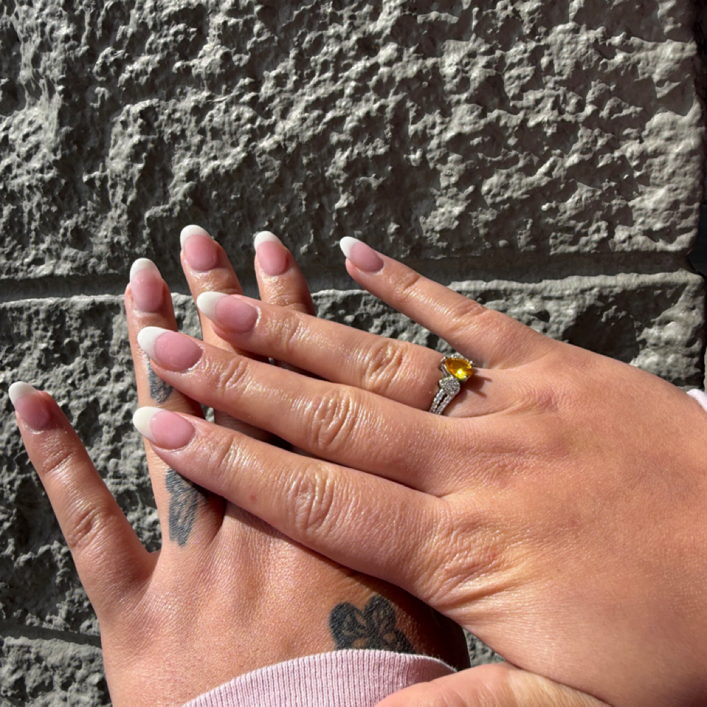 Pink + White Builder Gel at Neon Republic Salon in Salem, OR