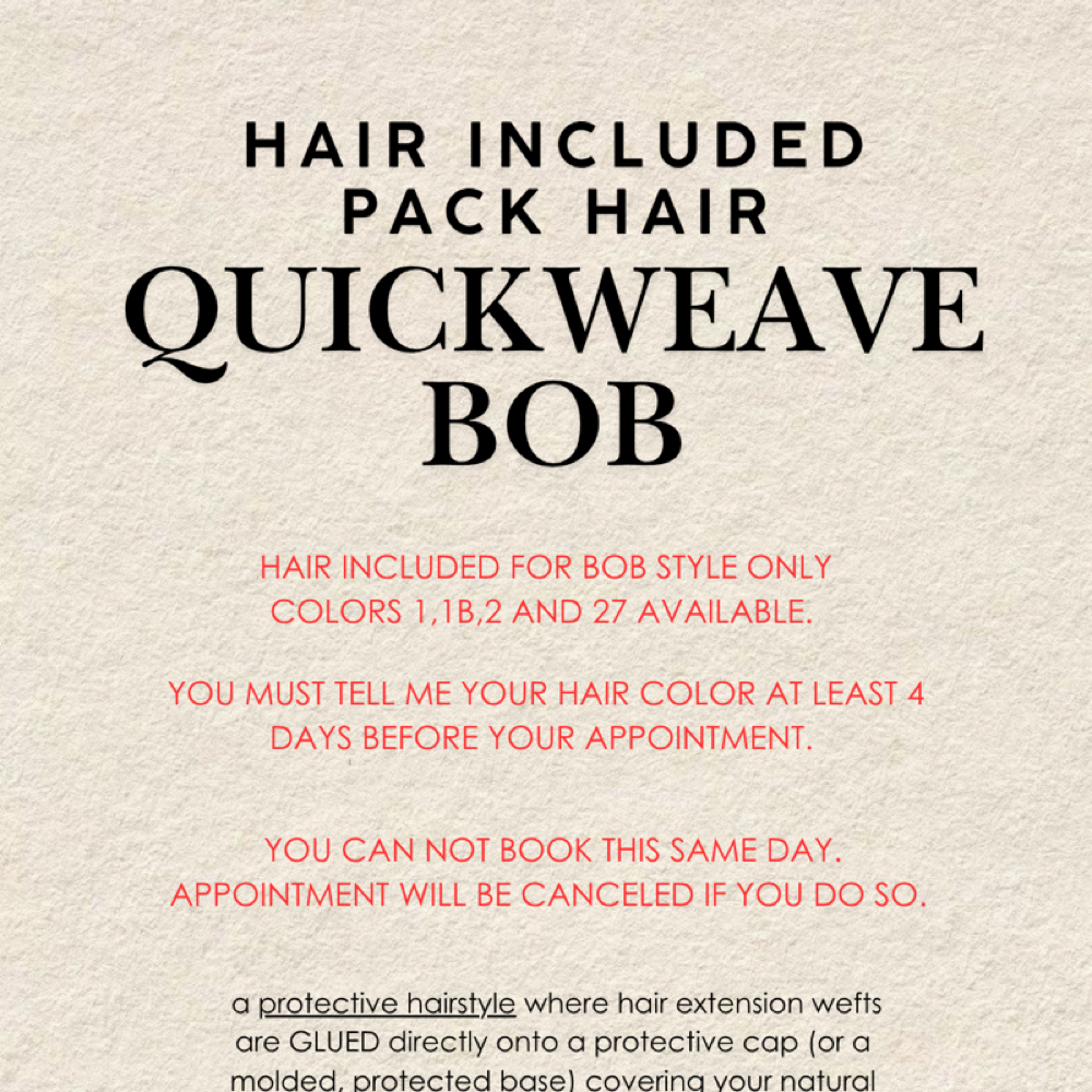 Quickweave Bob Hair Included at Micah Rose in Bronx, NY