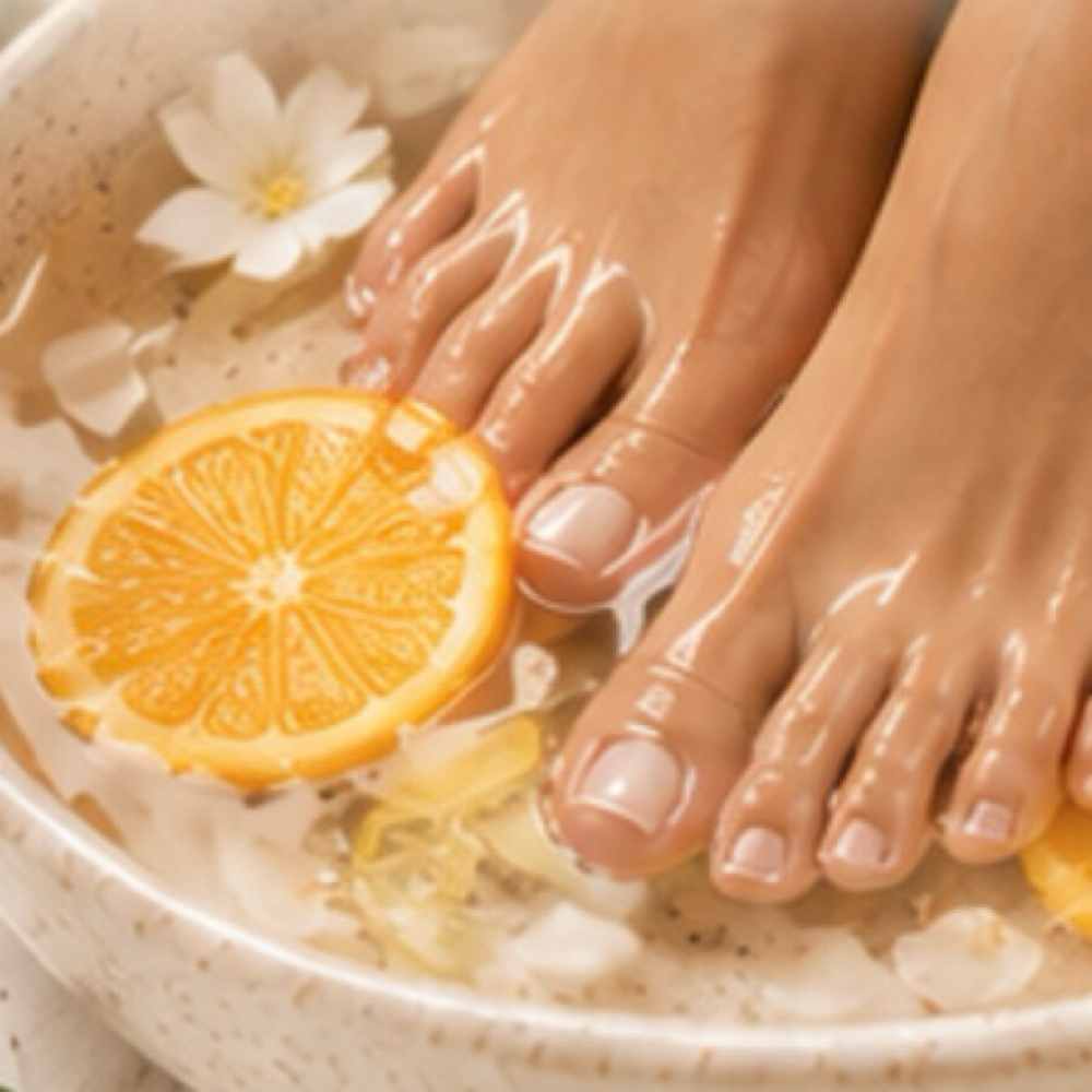 Orange Citrus Luxury Pedicure at Glow Luxe Aesthetics in Erie, PA