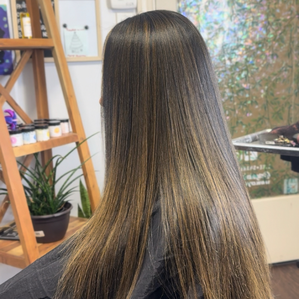 Balayage at Crystals and Curls Natural Hair Studio in Peachtree Corners, GA