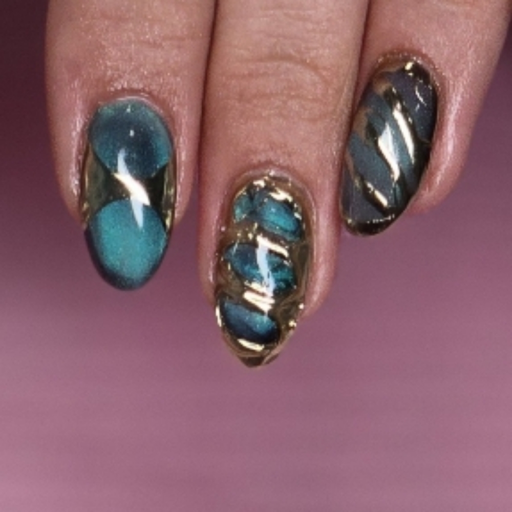 Detailed Isolated Chrome Art W Gems at Blue Collar Beauty LLC in Bend, OR