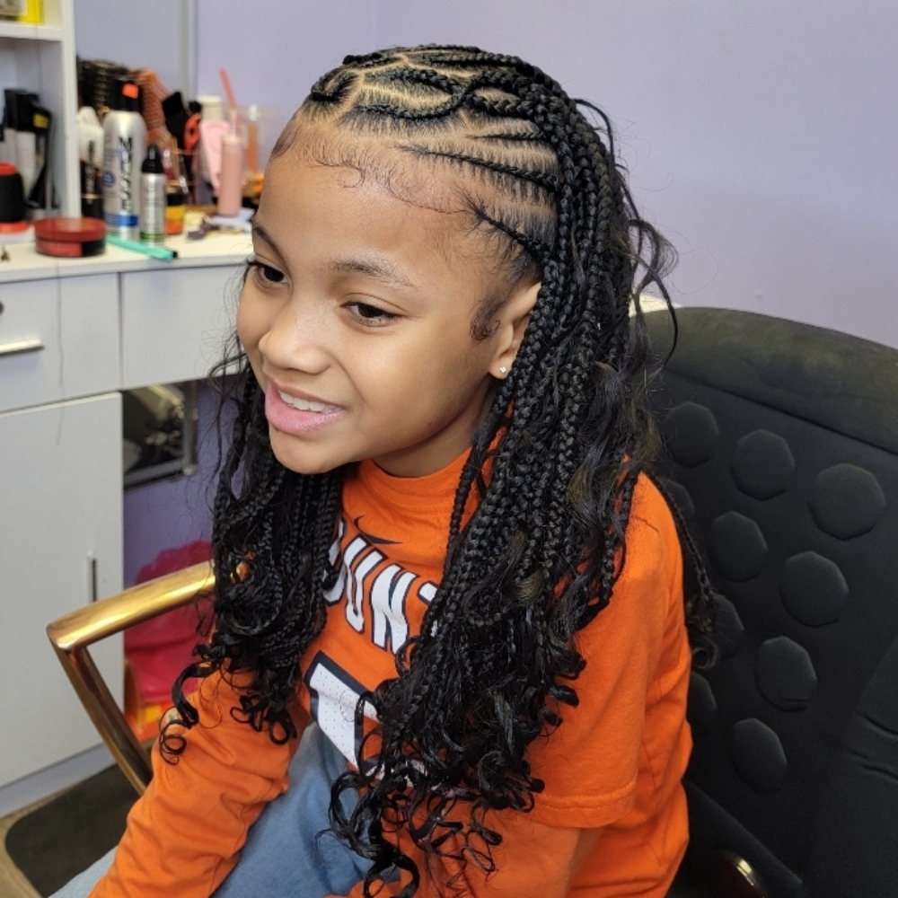 Kids Boho Fulani/Tribal Knotless at Heavenly Styles of LaBriana in Glenwood, IL