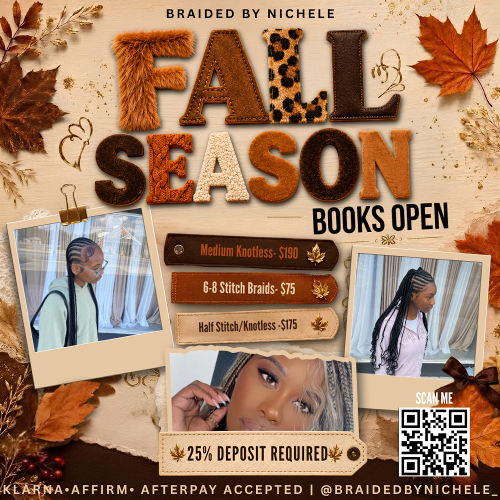 FALL PROMO Medium Midback Knotless at Braided By Nichele LLC in Dover, DE