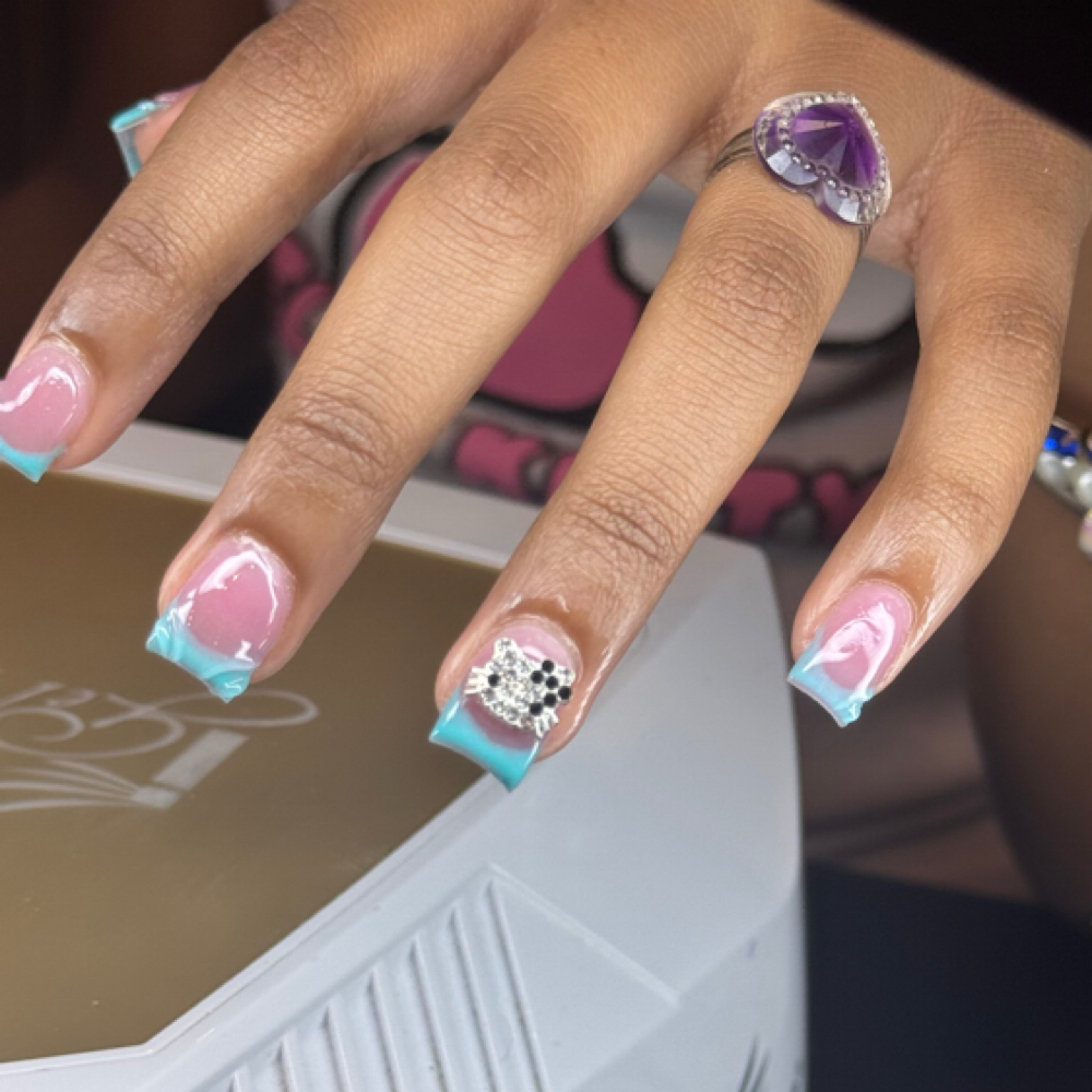 Kids Short Acrylic Design at Emerald Aura Nails & Spa in Little Rock, AR