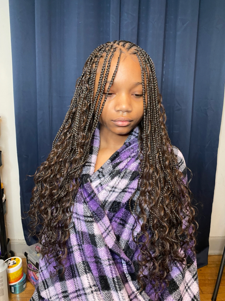 Kids Boho Flip Over Fulani Braids