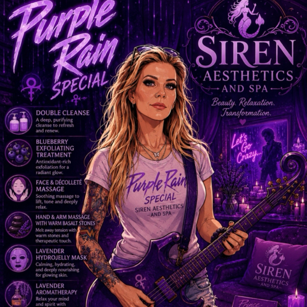 Purple Rain Facial Treatment💜 at Siren Aesthetics & Spa in Greenfield, IN