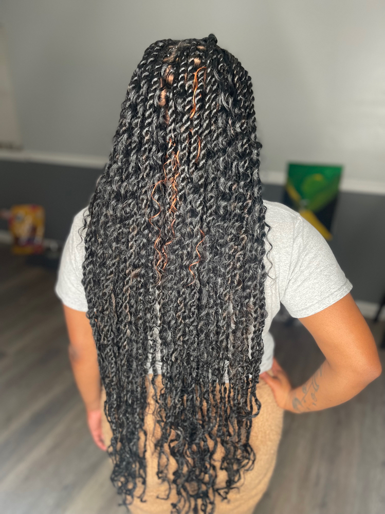 Small Island Locs w/curls