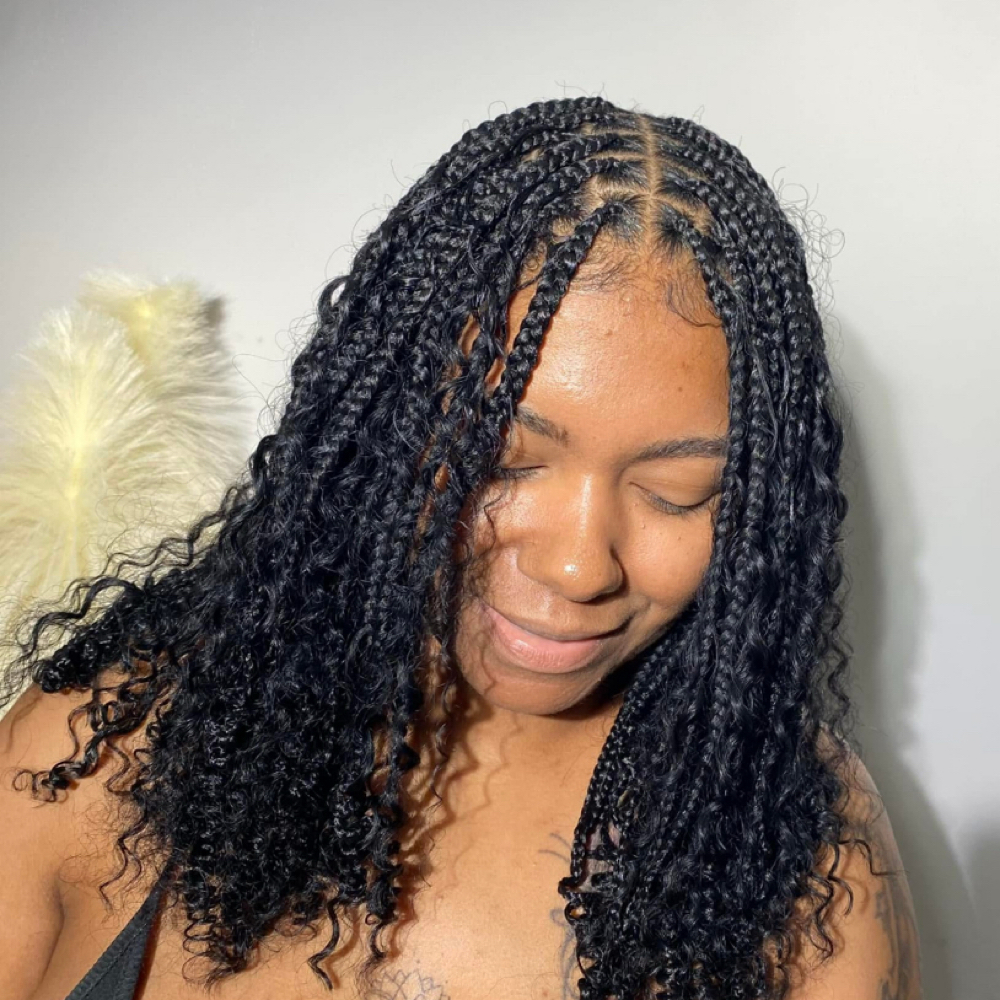 Short Knotless Boho at HAIR ART 77 in Homewood, IL