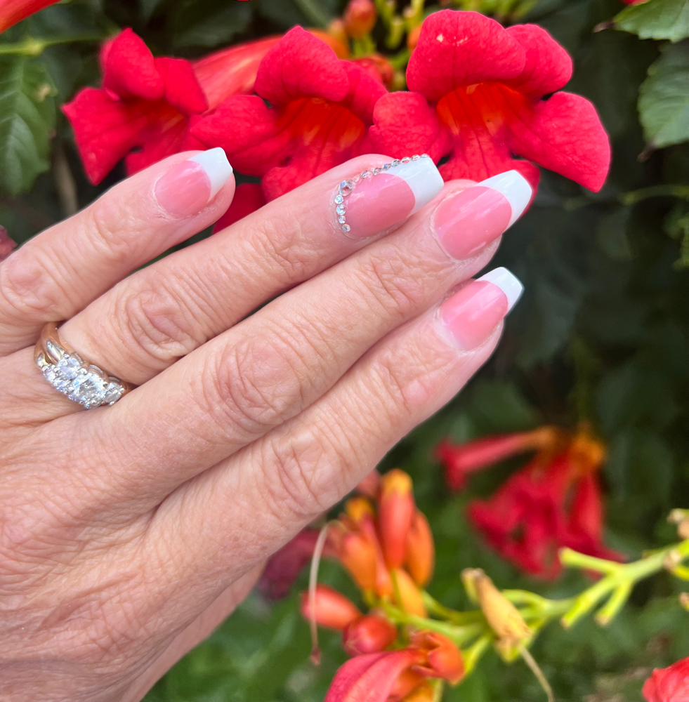 Pink And White Acrylic — Medium