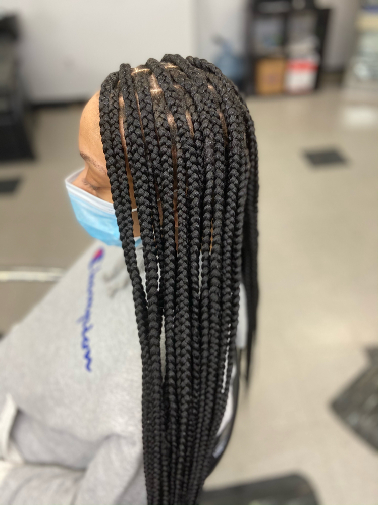 Med. Knotless Braids (Waist Length)
