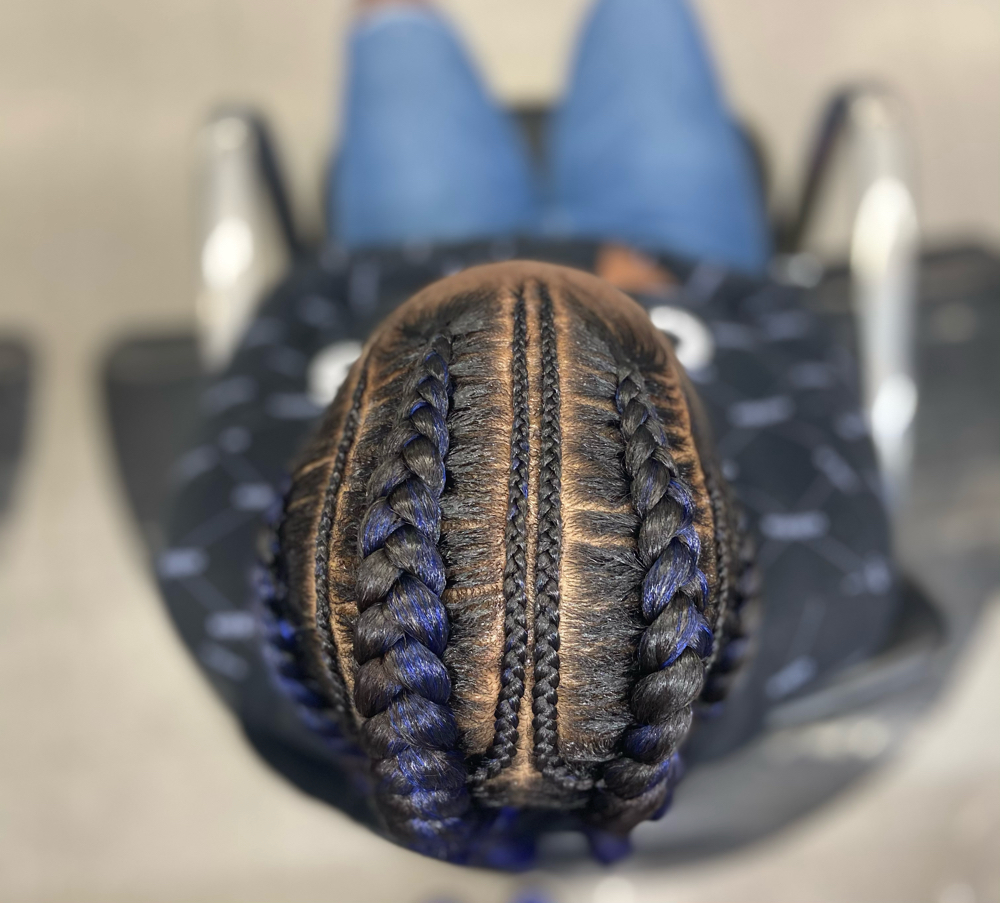 4 Feed In Braids W/ Smaller Braids