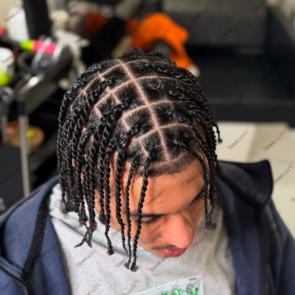 Men 2 Strand Twist Whole Head at Zara Hair Braiding Salon in 30328