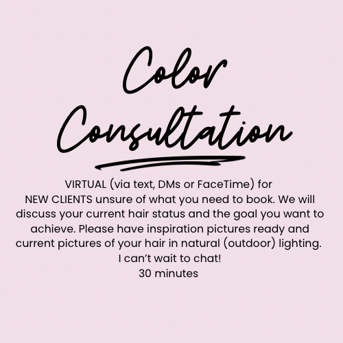 NEW CLIENT Virtual Color Consult