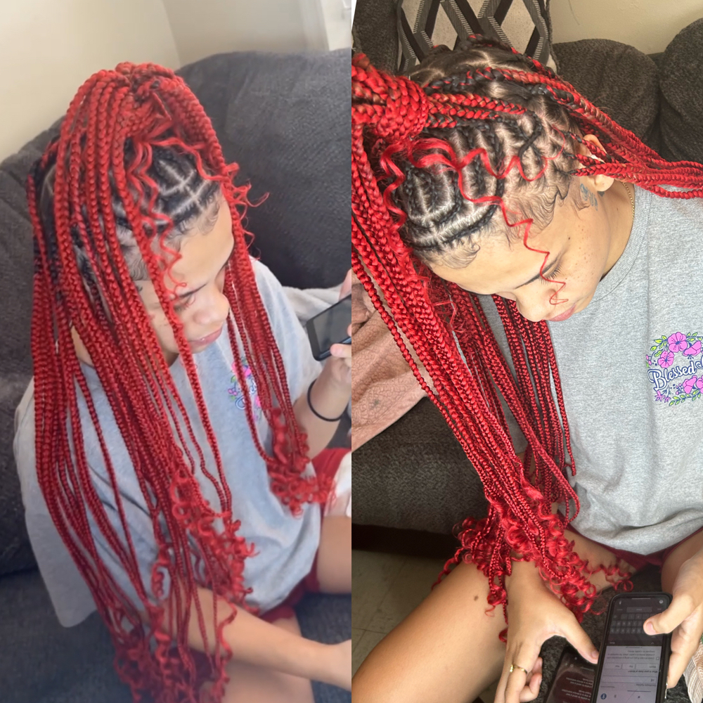 Fulani Braids W / Curly Ends ๐