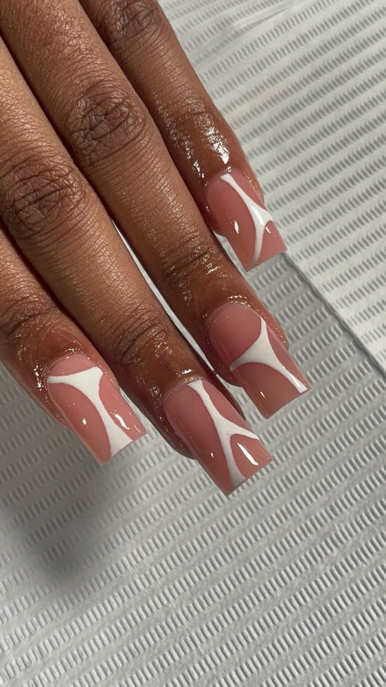 Basic Set With Line Designs at nailsbymal3iah in Americus, GA