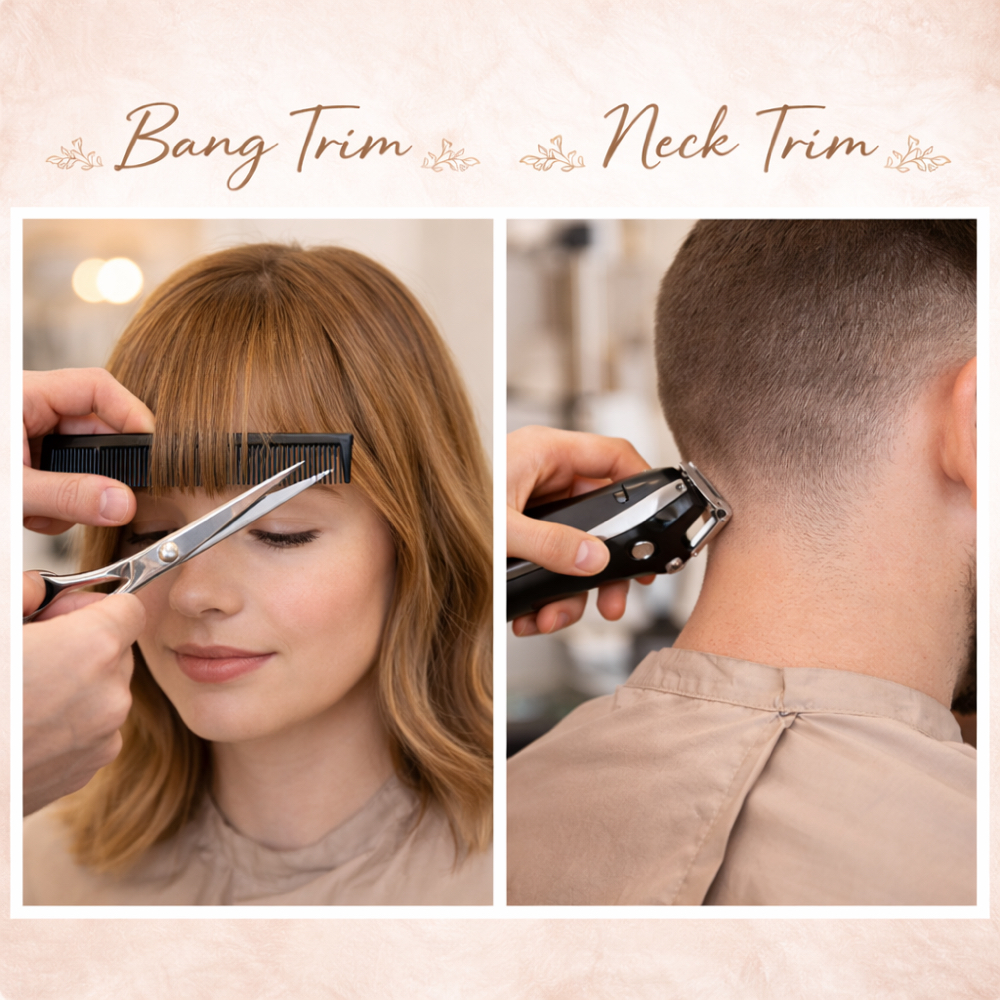 Bang Refresh/Neck Trim at Studio M Beauty Co. in Salem, OR