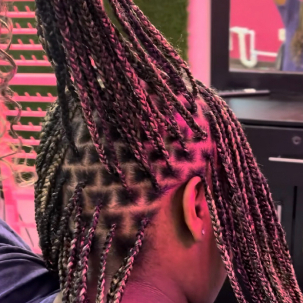 Small Knotless Braids Mid Back Length at Hairstyles By J Mott in Acworth, GA