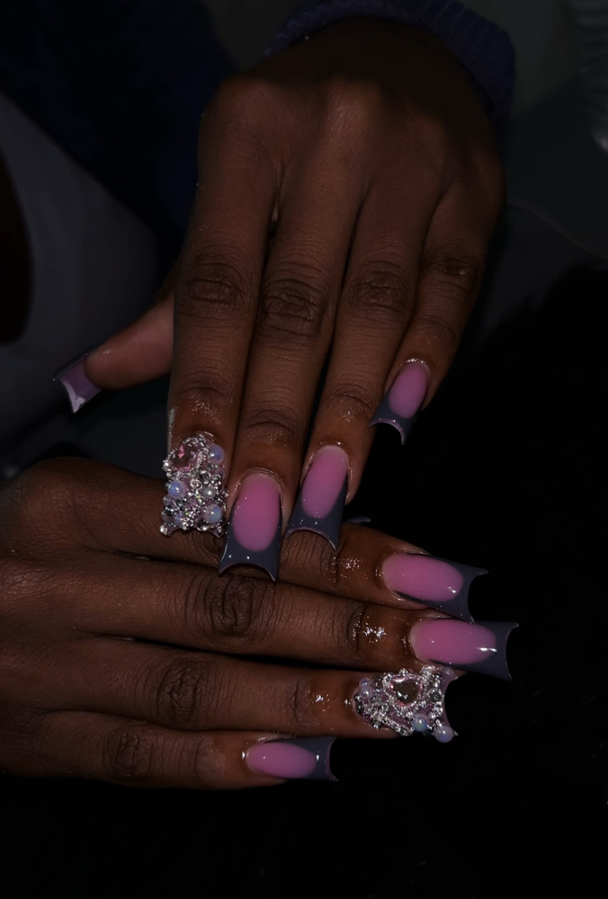 Fairy Frenchies W/ designs🧚🏽‍♂️💕 at Mani Nailed It in Charlotte, NC