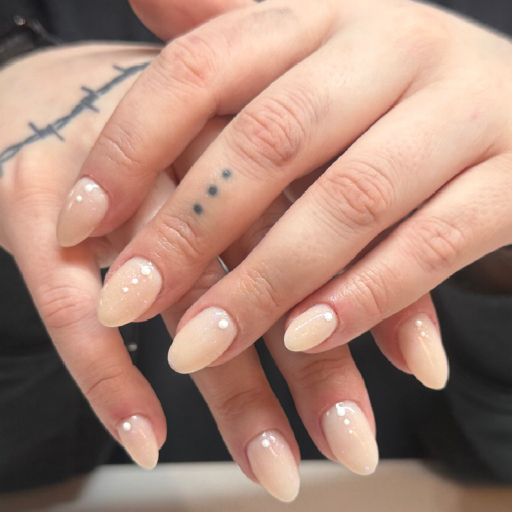 Builder Gel Overlay-WITH extensions at Speakeasy Salon in Appleton, WI
